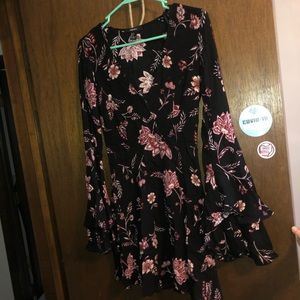 Floral Dress with Bell Sleeves